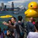 Giant rubber duck deflated in Hong Kong’s harbor amid fierce heat | CNN
